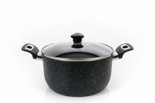 Casserole with Glass Lid - Marble Coated
