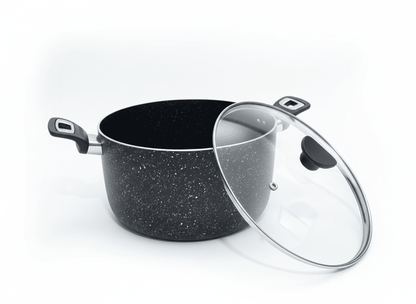 Casserole with Glass Lid - Marble Coated